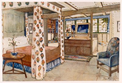 A bedroom for a country house in the Arts and Crafts Style by Tom Merry